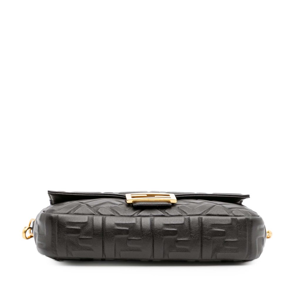 Fendi Zucca Embossed Leather Baguette Satchel - Image 6