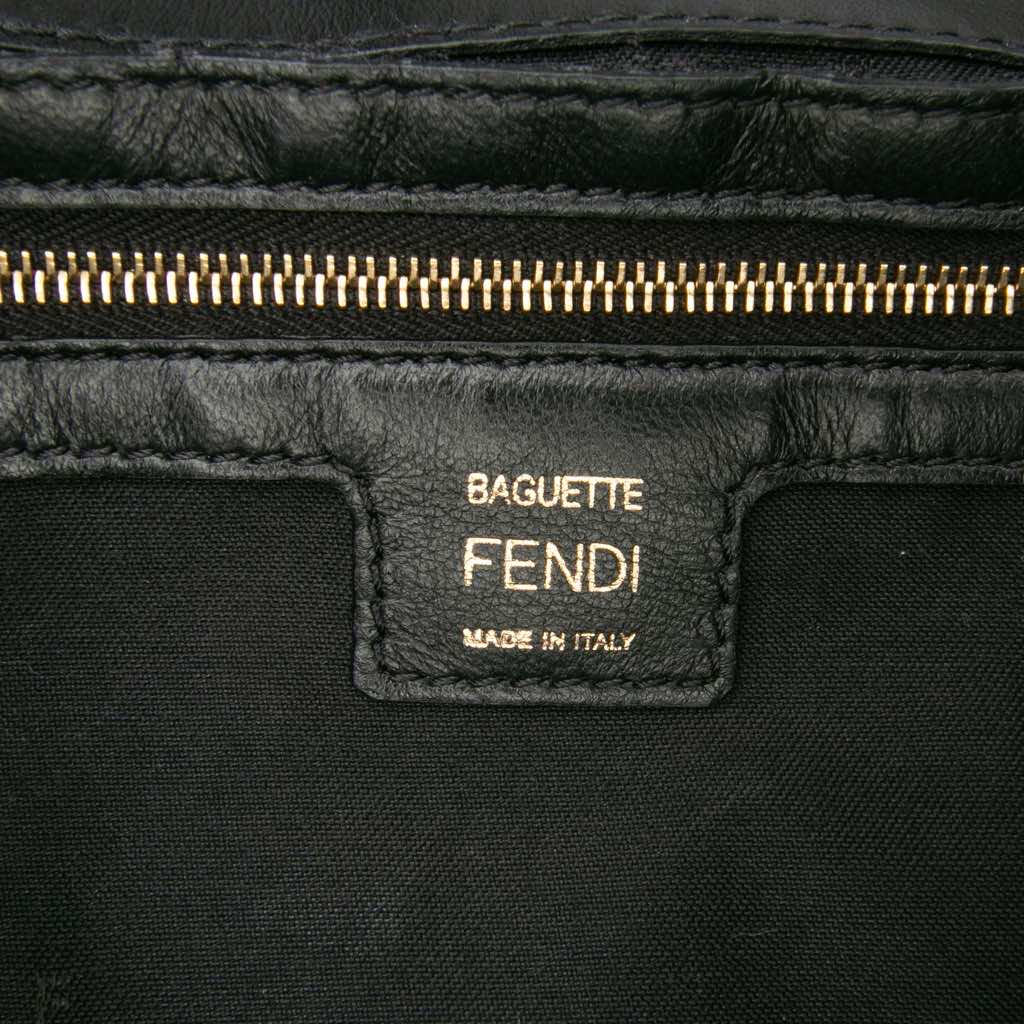 Fendi Zucca Embossed Leather Baguette Satchel - Side view