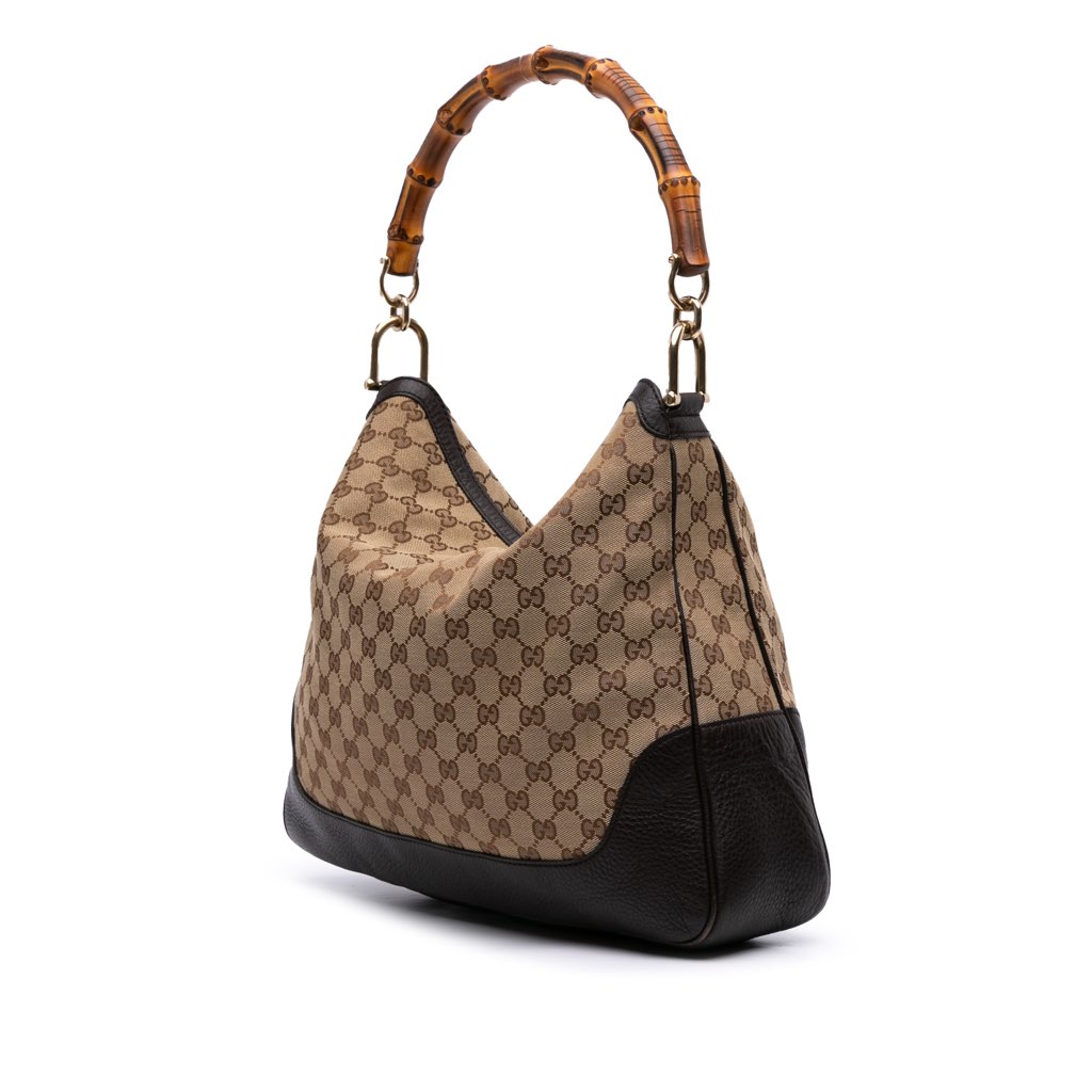 Gucci GG Canvas Bamboo Diana Satchel - 2