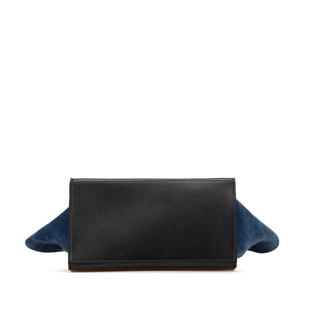 Celine Medium Tricolor Calfskin and Suede Trapeze Satchel - 3