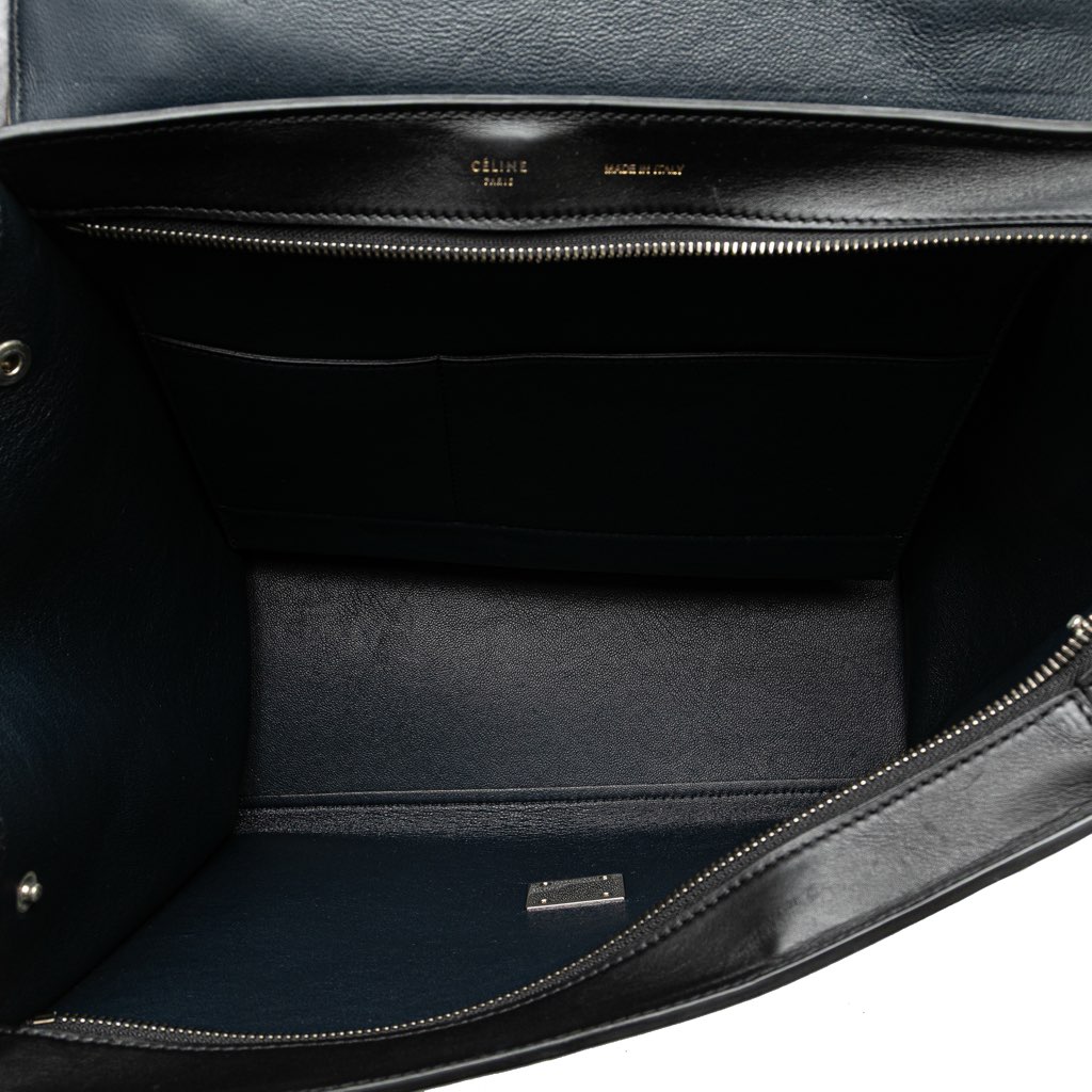 Celine Medium Tricolor Calfskin and Suede Trapeze Satchel - 4