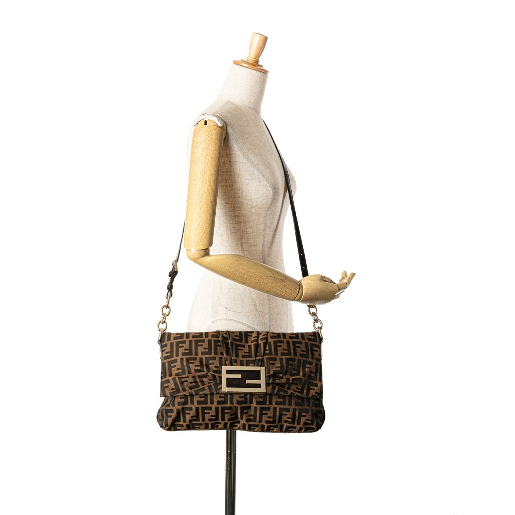 Fendi Zucca Canvas Mia Flap Crossbody - Image 14