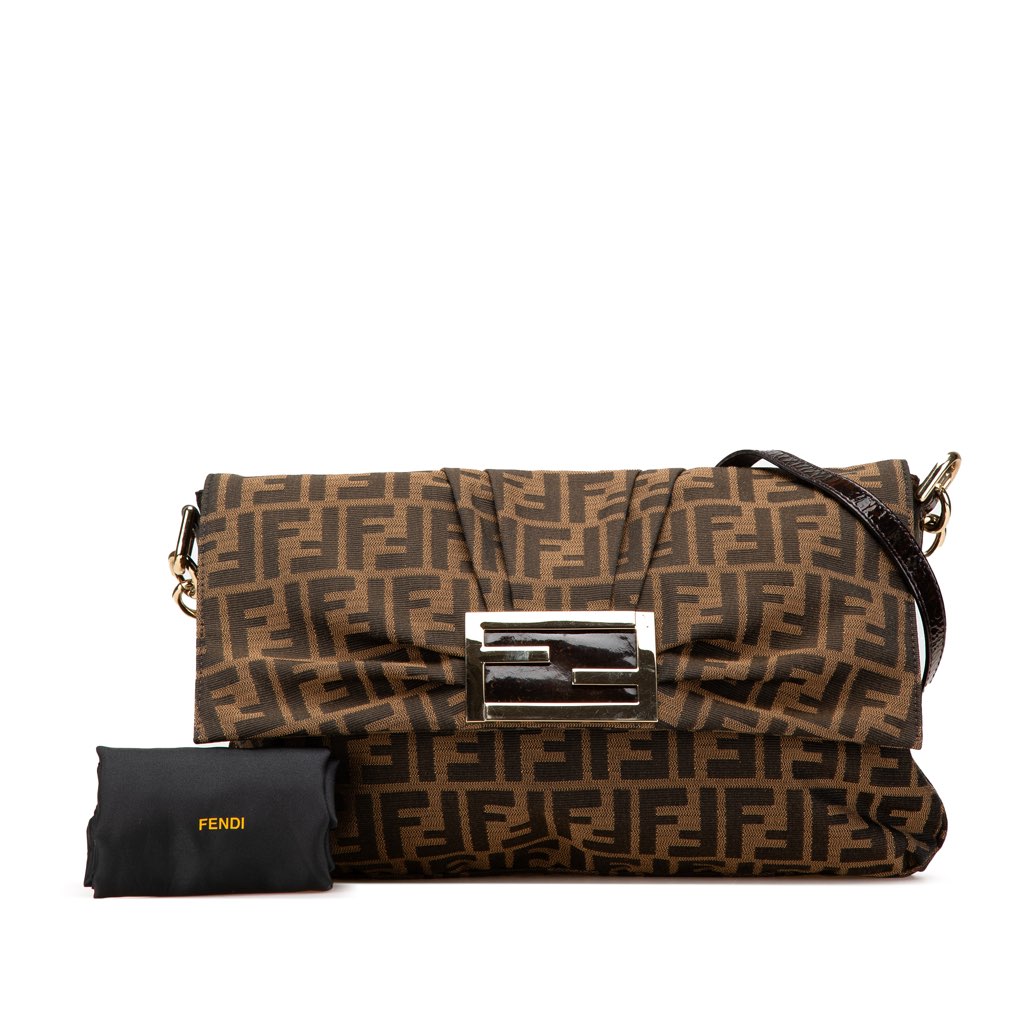 Fendi Zucca Canvas Mia Flap Crossbody - Image 15