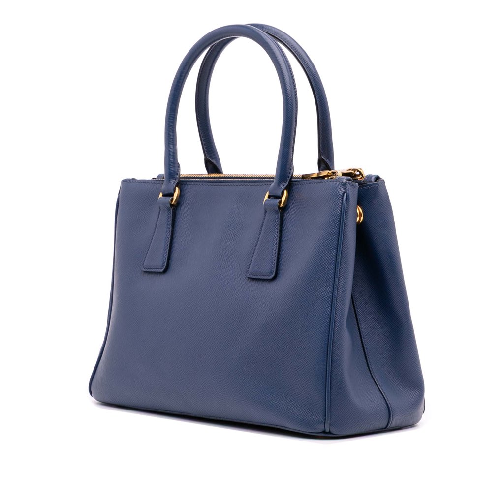 Prada Small Saffiano Lux Galleria Double Zip Satchel - Back view