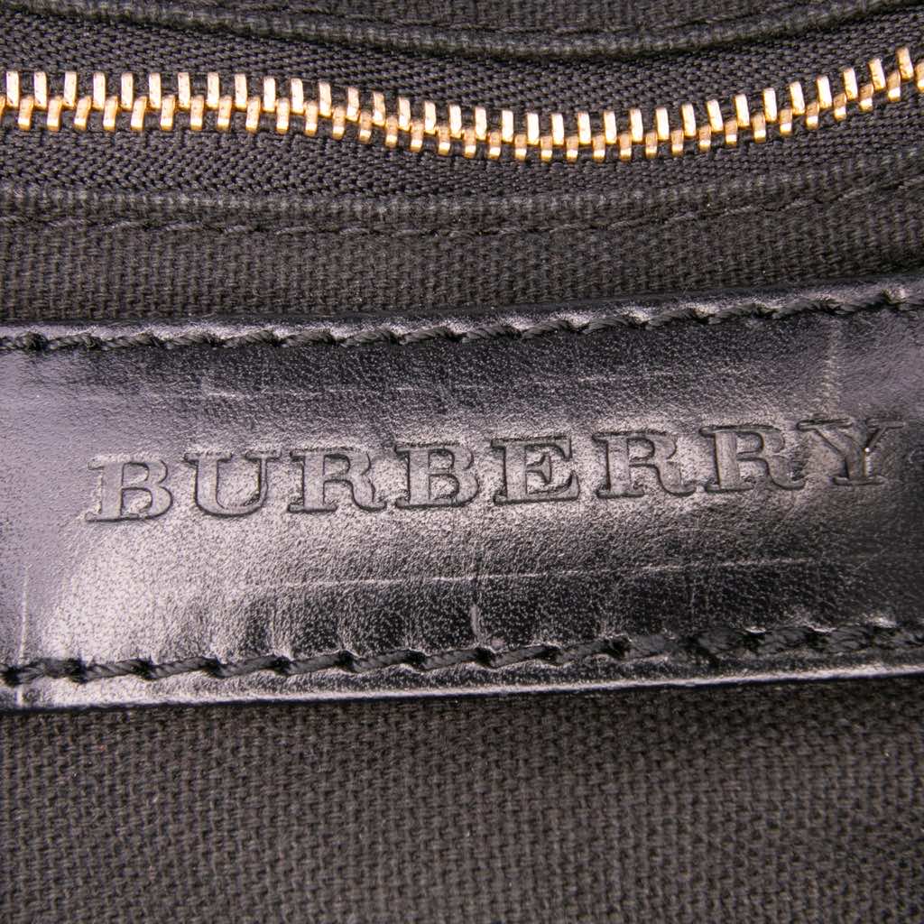 Burberry Small Leather Trimmed House Check Canvas Bridle Orchard Satchel - 5