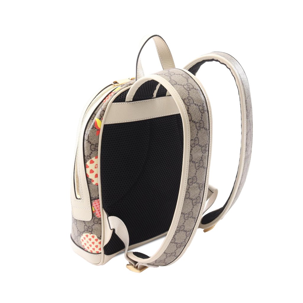 Gucci GG Supreme Les Pommes Apple and Heart Backpack - Back view