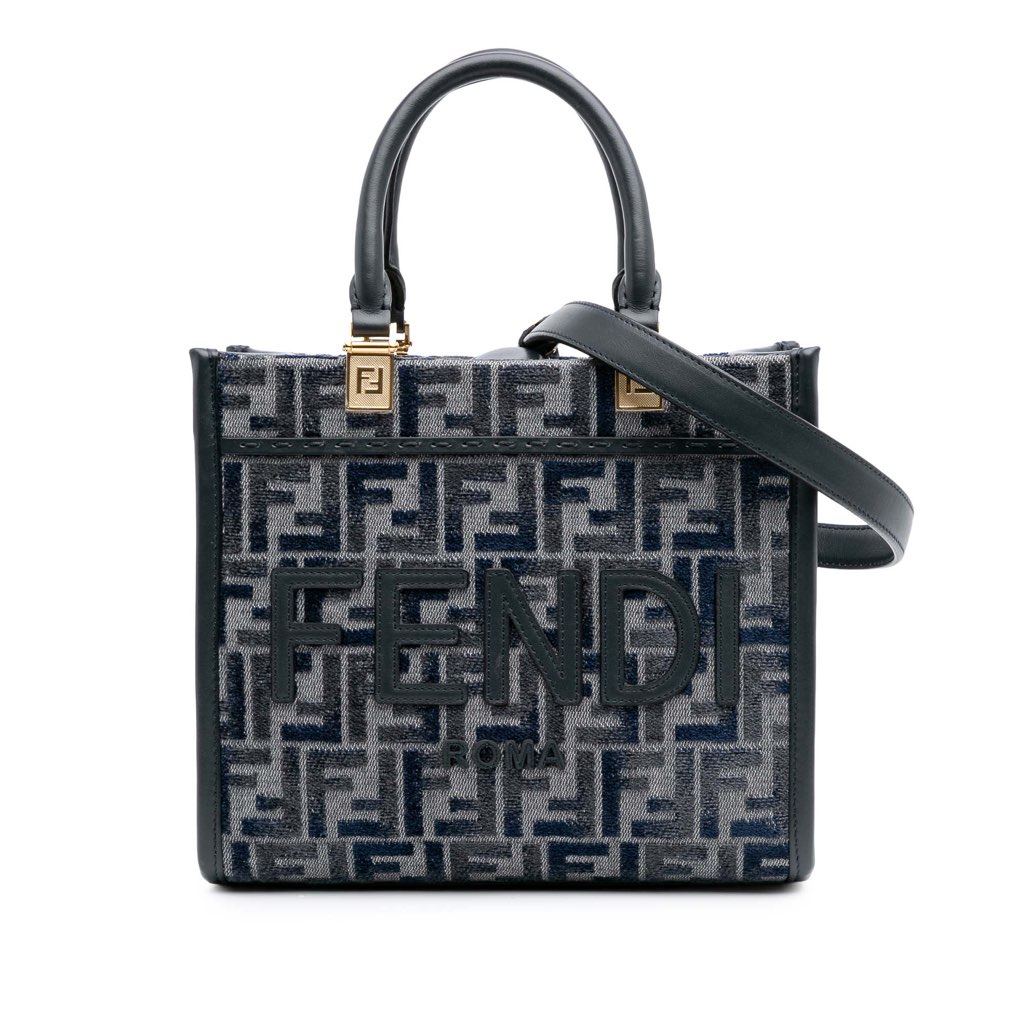 Fendi Small FF Embroidered Chenille Sunshine Shopper Tote