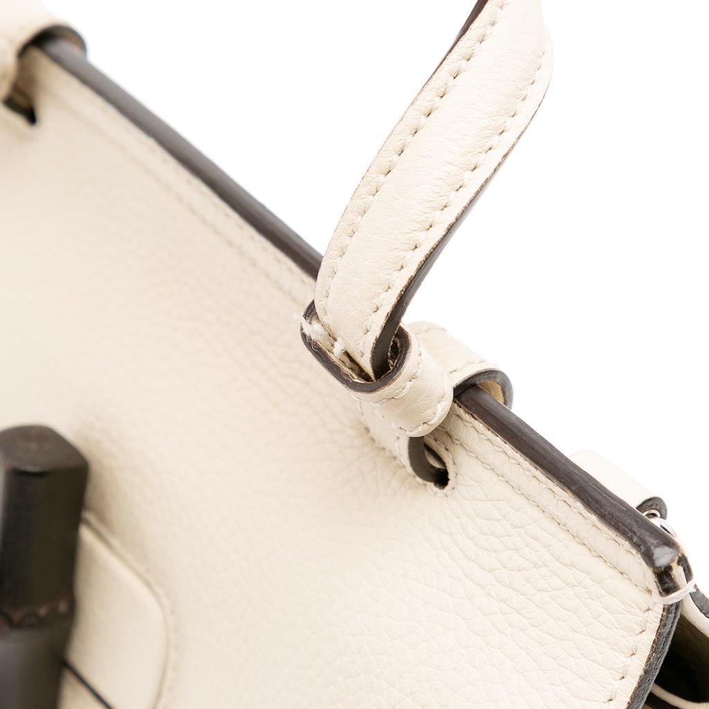 Gucci Small Leather Bamboo Daily Satchel - Image 13