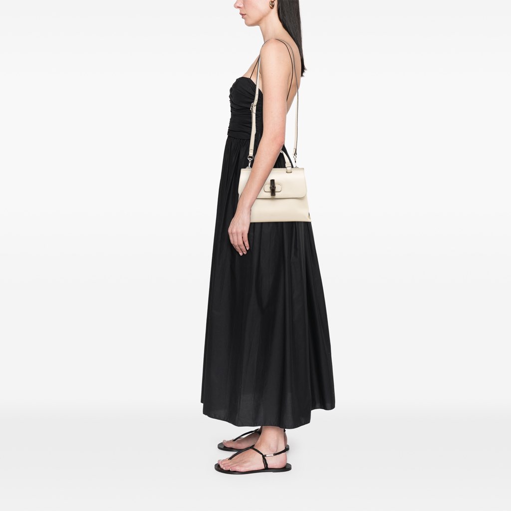 Gucci Small Leather Bamboo Daily Satchel - Image 16