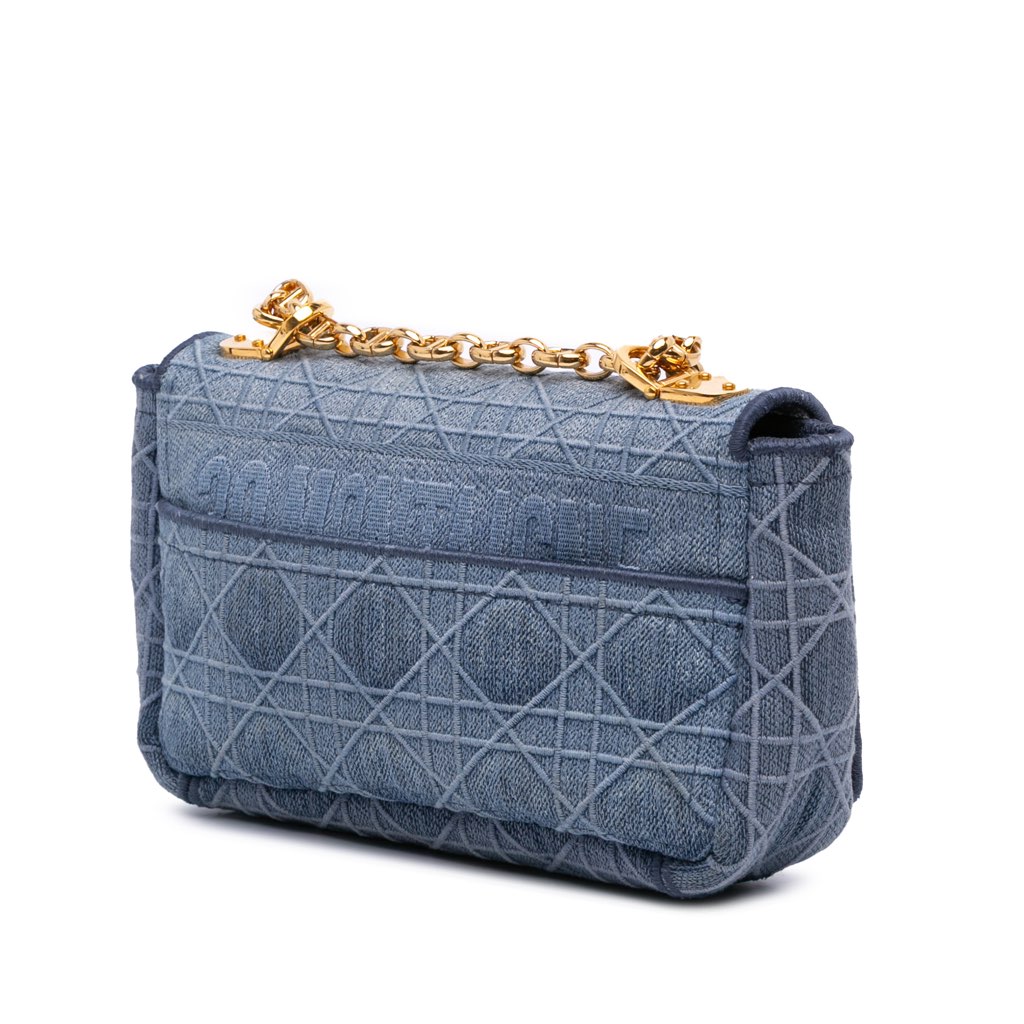 Dior Small Denim Cannage Caro Bag - 2
