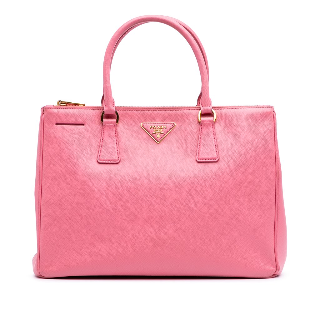 Prada Medium Saffiano Lux Galleria Double Zip Satchel