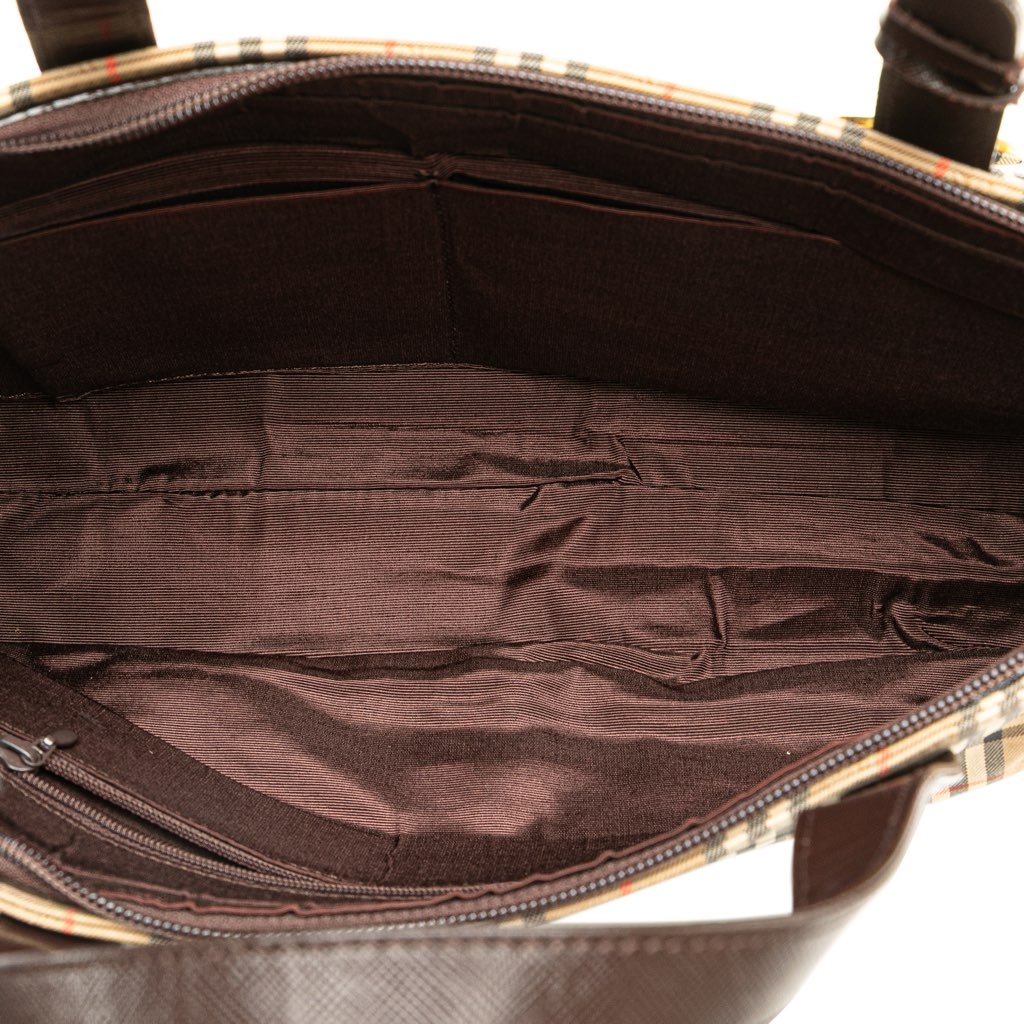 Burberry Haymarket Check Canvas Handbag - 4