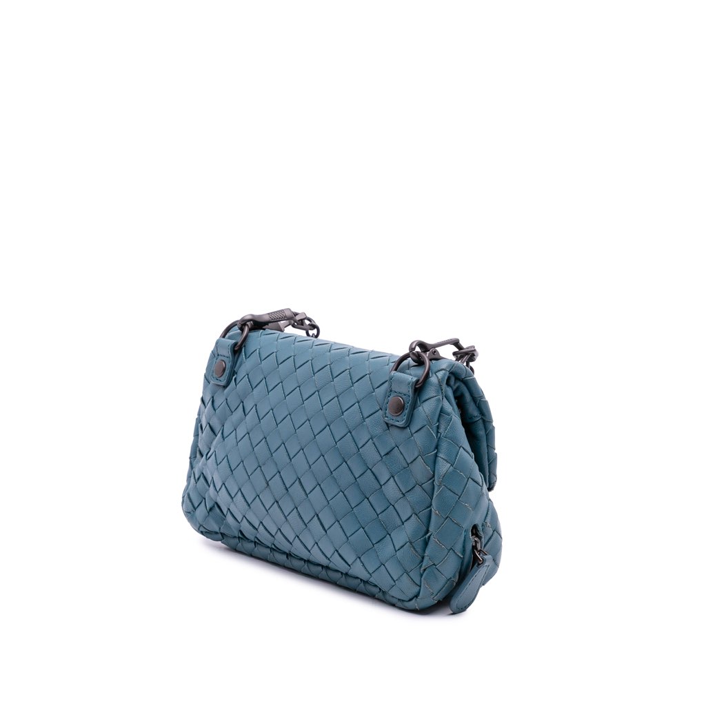 Bottega Veneta Mini Nappa Intrecciato Expandable Chain Crossbody - Back view