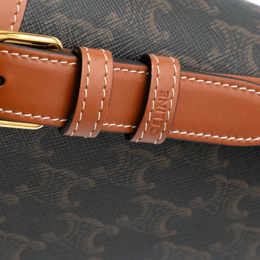 Celine Classique Triomphe Coated Canvas and Calfskin Triomphe Crossbody - Image 12