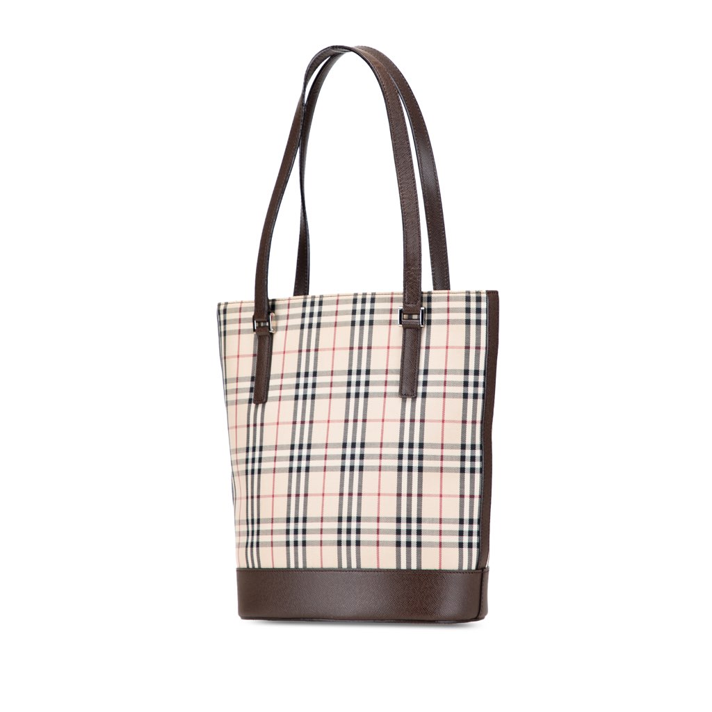 Burberry House Check Coated Canvas Bucket Tote - Back view