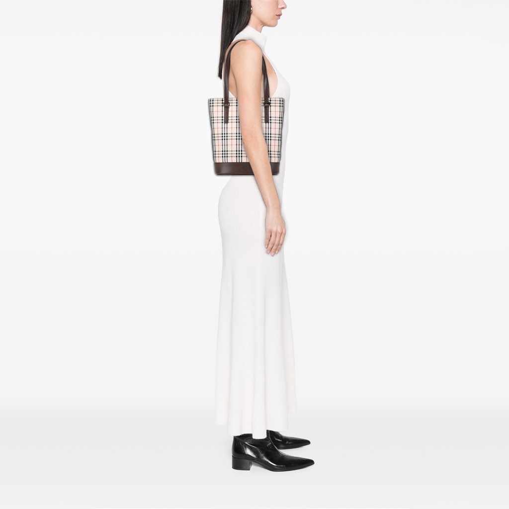 Burberry House Check Coated Canvas Bucket Tote - Image 13