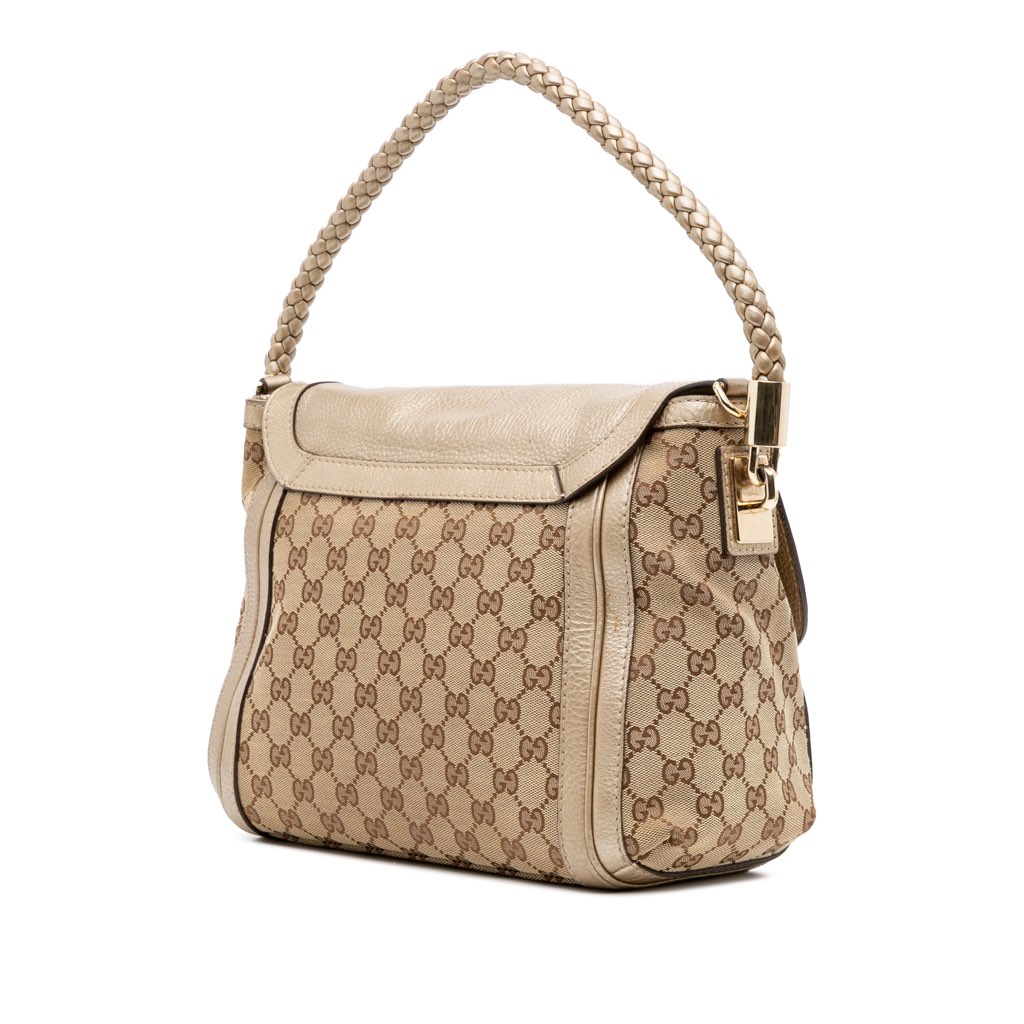 Gucci GG Canvas Bella Flap Satchel - Back view