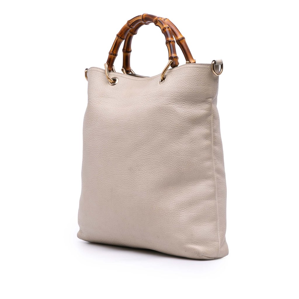 Gucci Tall Leather Bamboo Shopper Tote - 2