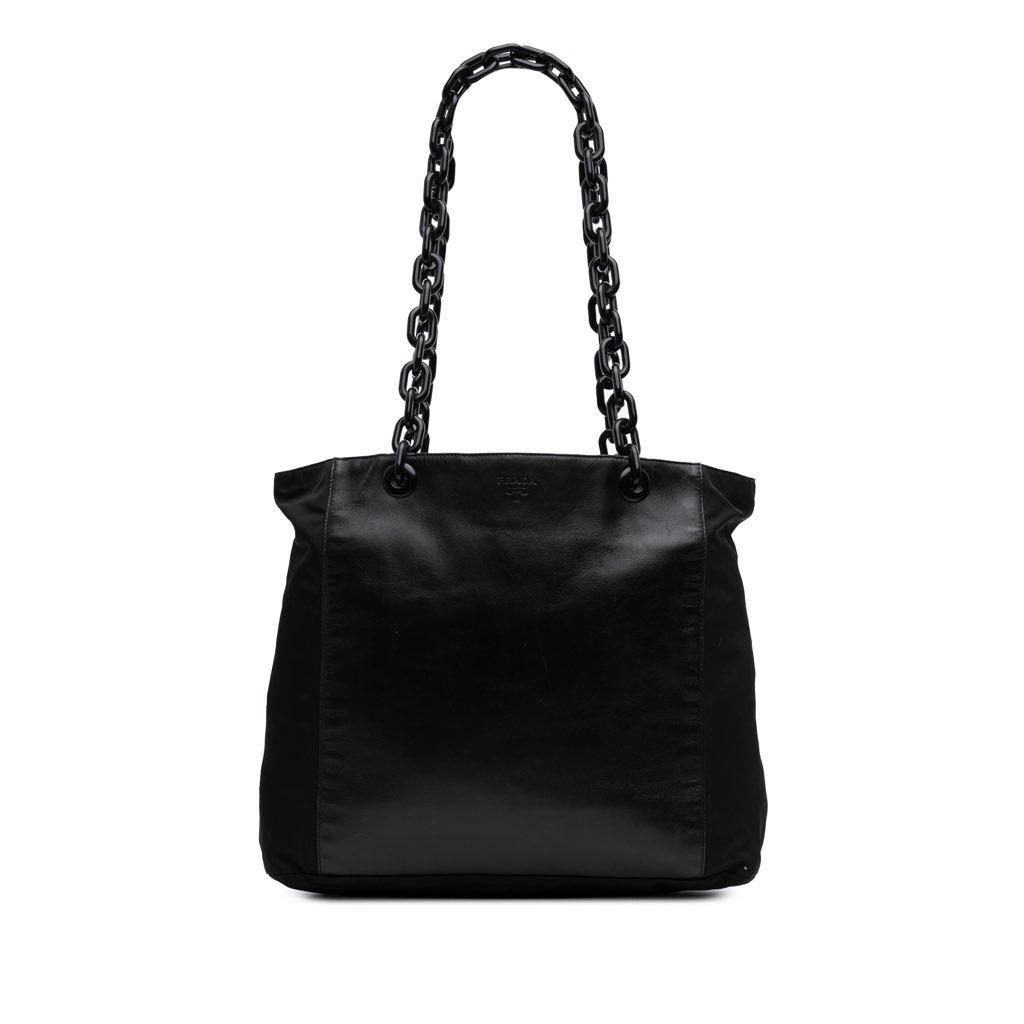 Prada Tessuto and Leather Chain Tote