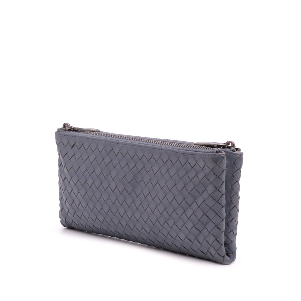 Bottega Veneta Nappa Intrecciato Double Zip Clutch - Back view