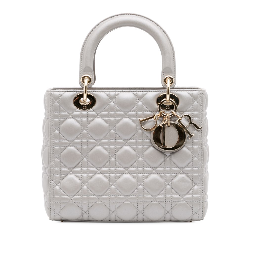 Dior Medium Lambskin Cannage Lady Dior