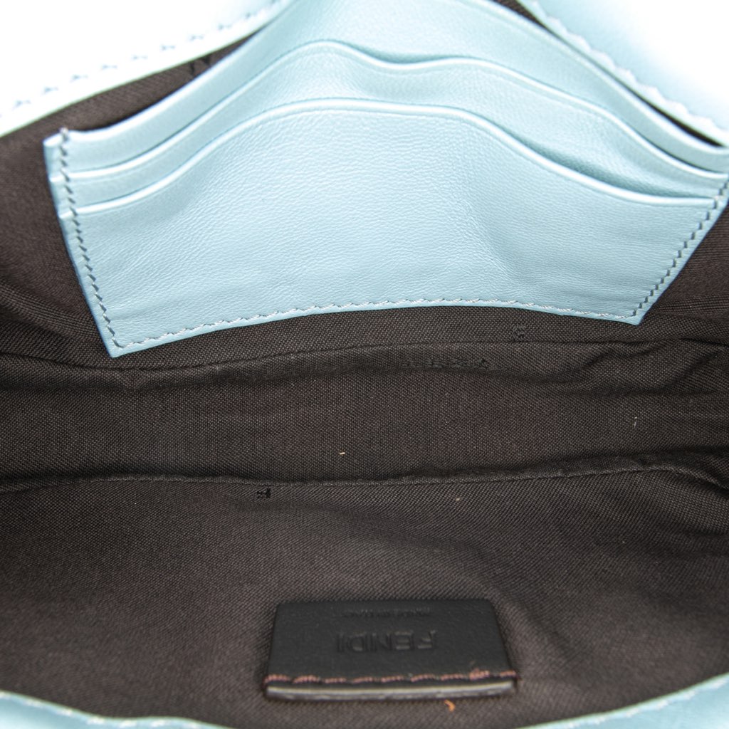 Fendi Mini Zucca Embossed Leather Baguette Satchel - 4