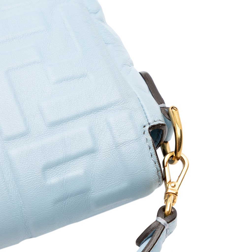 Fendi Mini Zucca Embossed Leather Baguette Satchel - Image 10