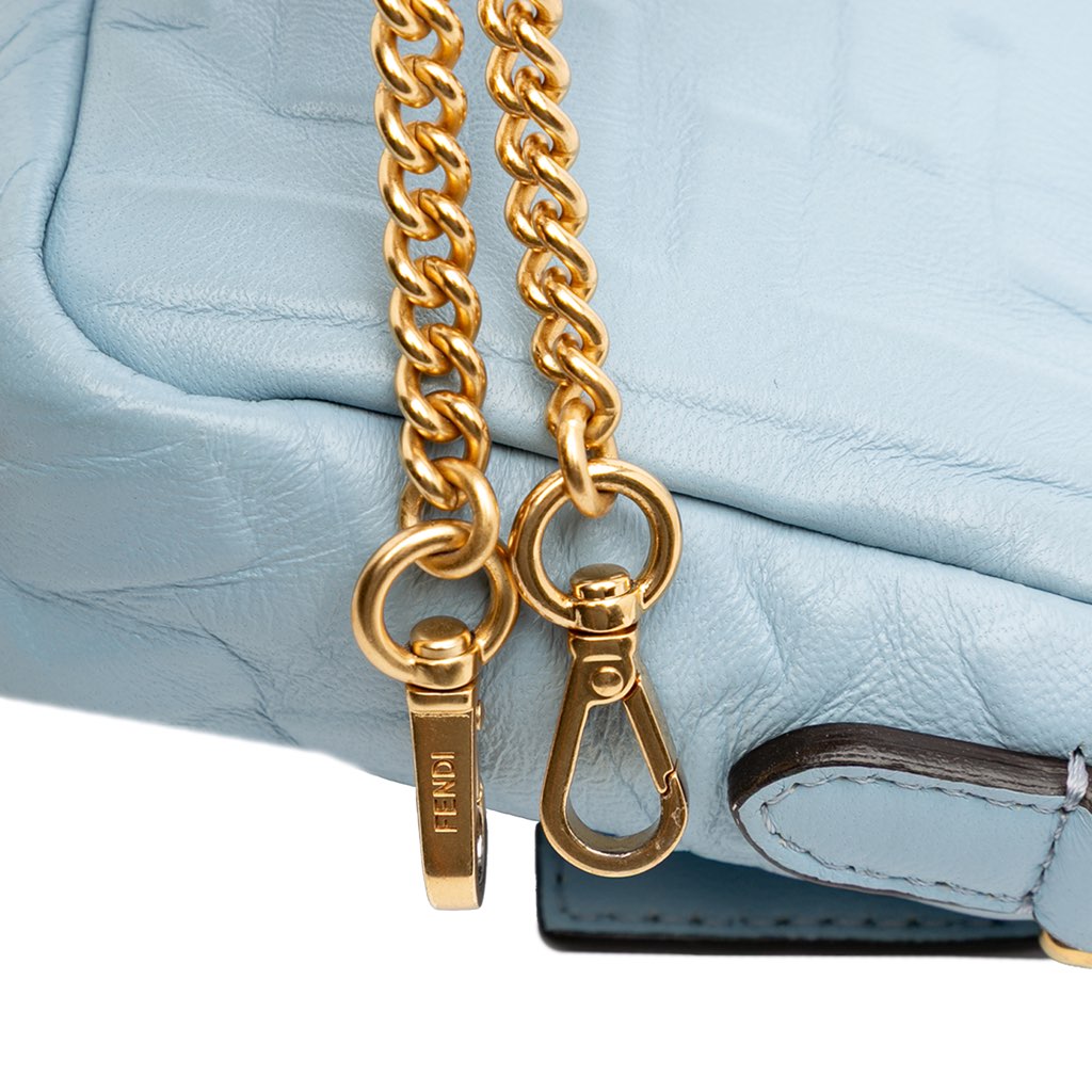 Fendi Mini Zucca Embossed Leather Baguette Satchel - Image 11