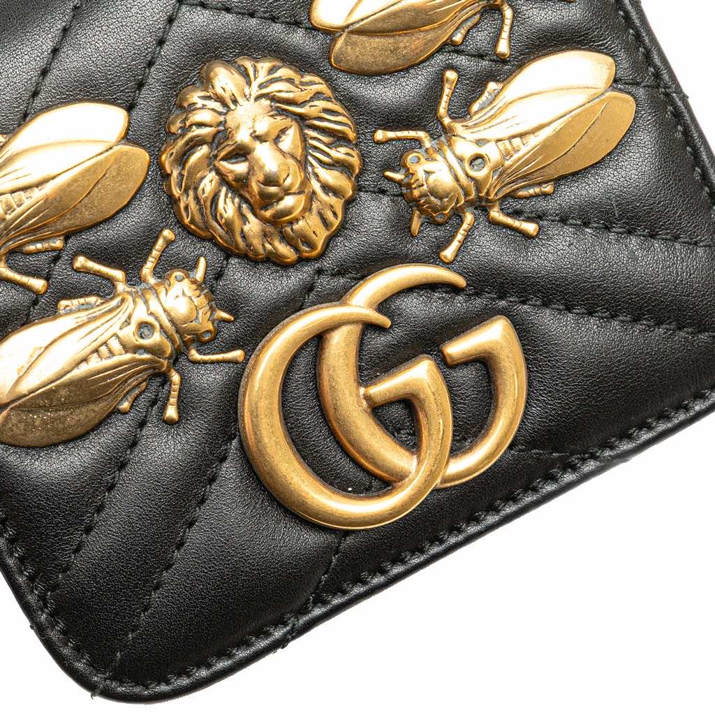 Gucci Mini GG Marmont Matelasse Leather Animal Studs Belt Pouch Bag - Image 10