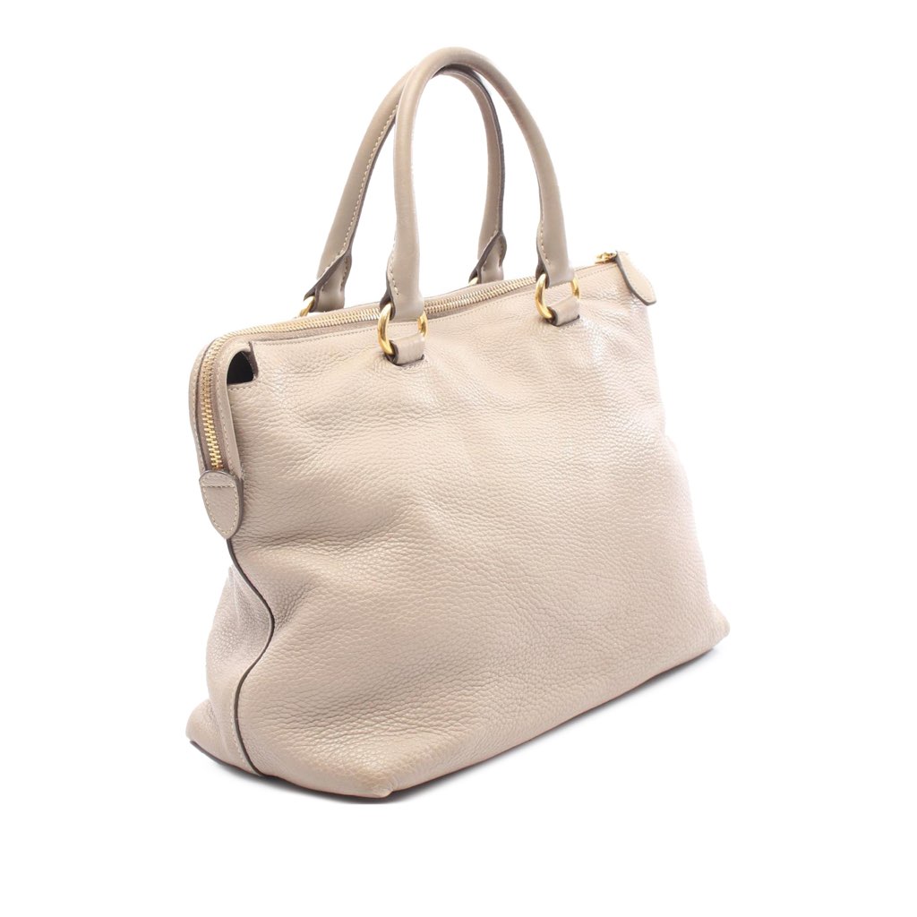 Prada Vitello Daino Zip Top Convertible Tote - Back view