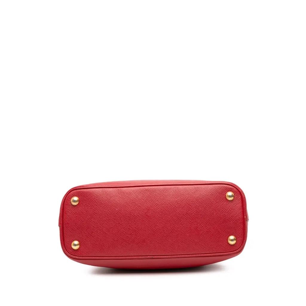 Prada Medium Saffiano Dome Satchel Red Leather Very good - Inside View