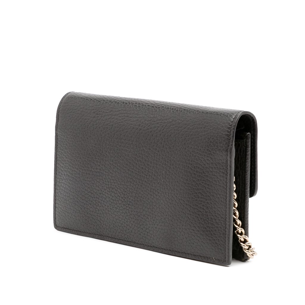 Gucci Leather Interlocking G Dollar Wallet on Chain - Back view