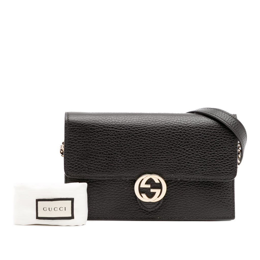 Gucci Leather Interlocking G Dollar Wallet on Chain - Image 15