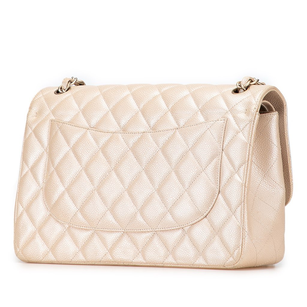 Chanel Jumbo Classic Iridescent Caviar Double Flap - Back view