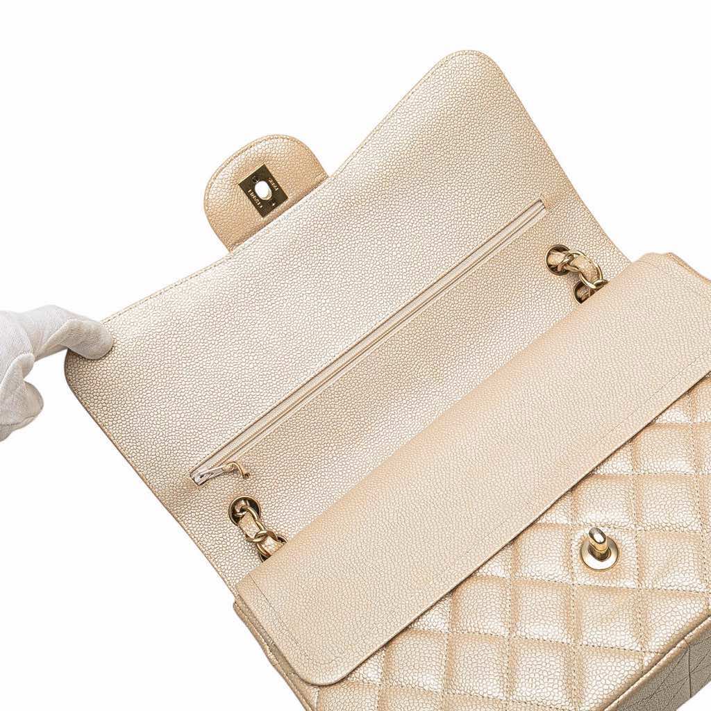 Chanel Jumbo Classic Iridescent Caviar Double Flap - Side view