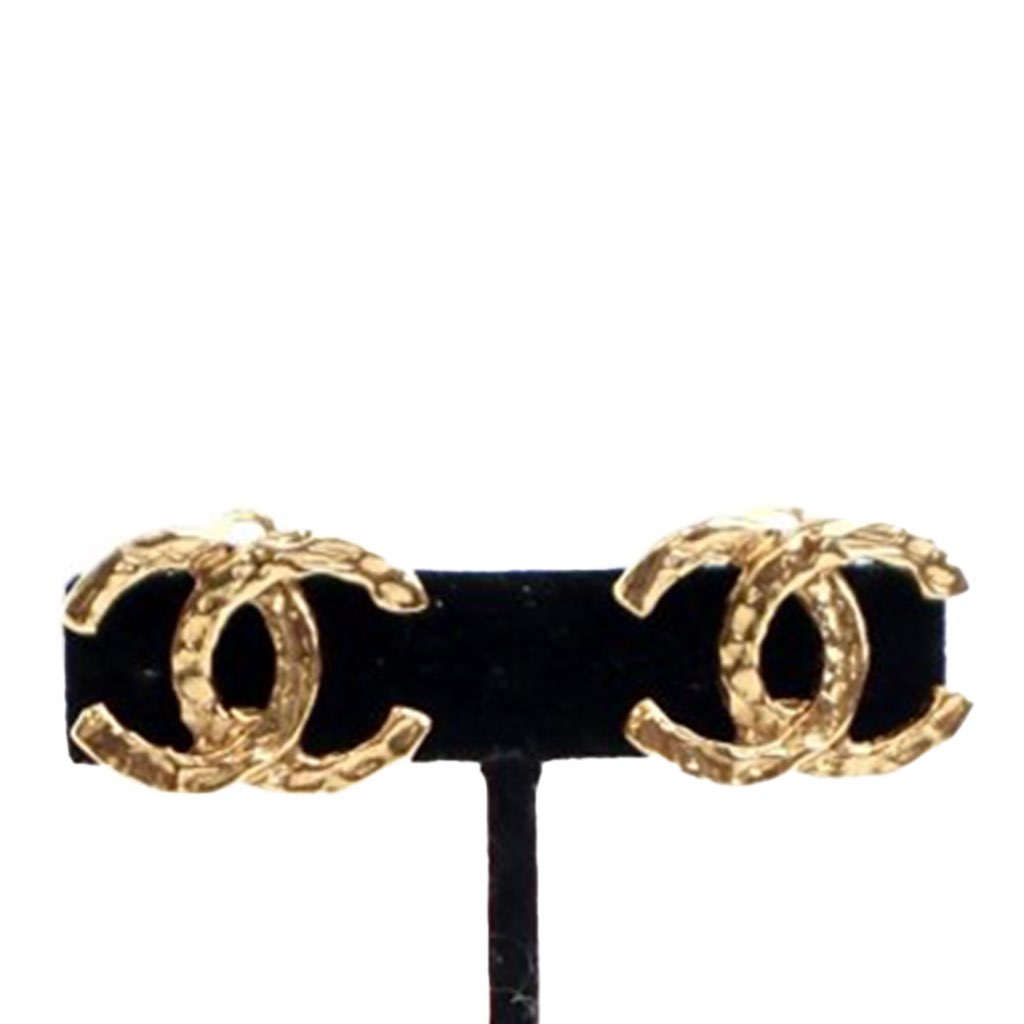 Chanel CC Gold Plated Clip On Earrings
