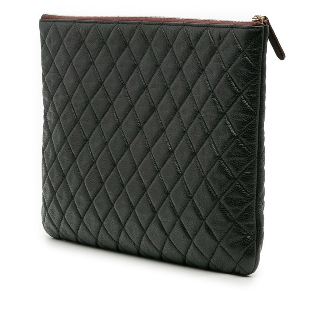 Chanel Large Quilted Caviar O Case Clutch - 2