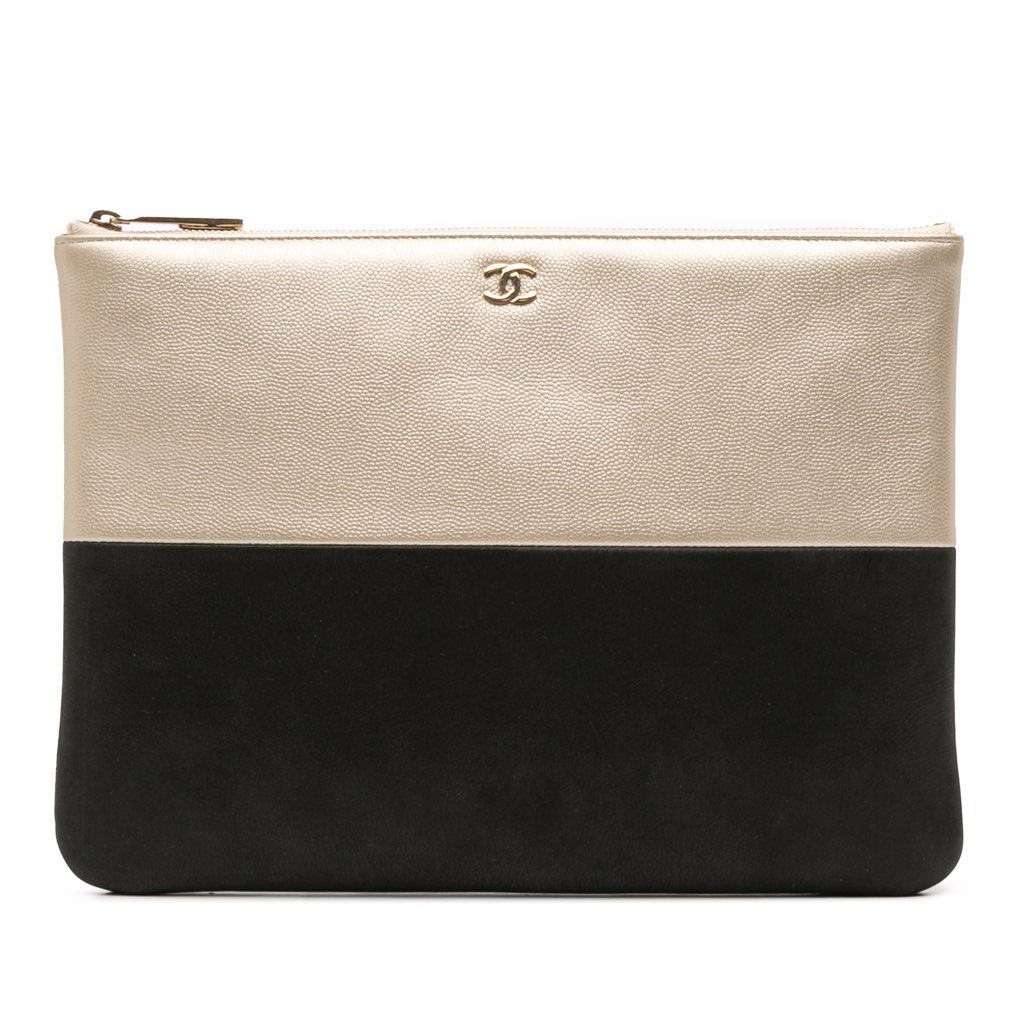 Chanel Medium Bicolor Caviar and Iridescent Calfskin O Case Clutch