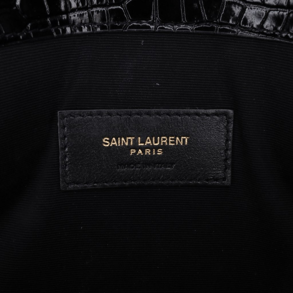 Saint Laurent Croc Embossed Leather Uptown Pouch - 5