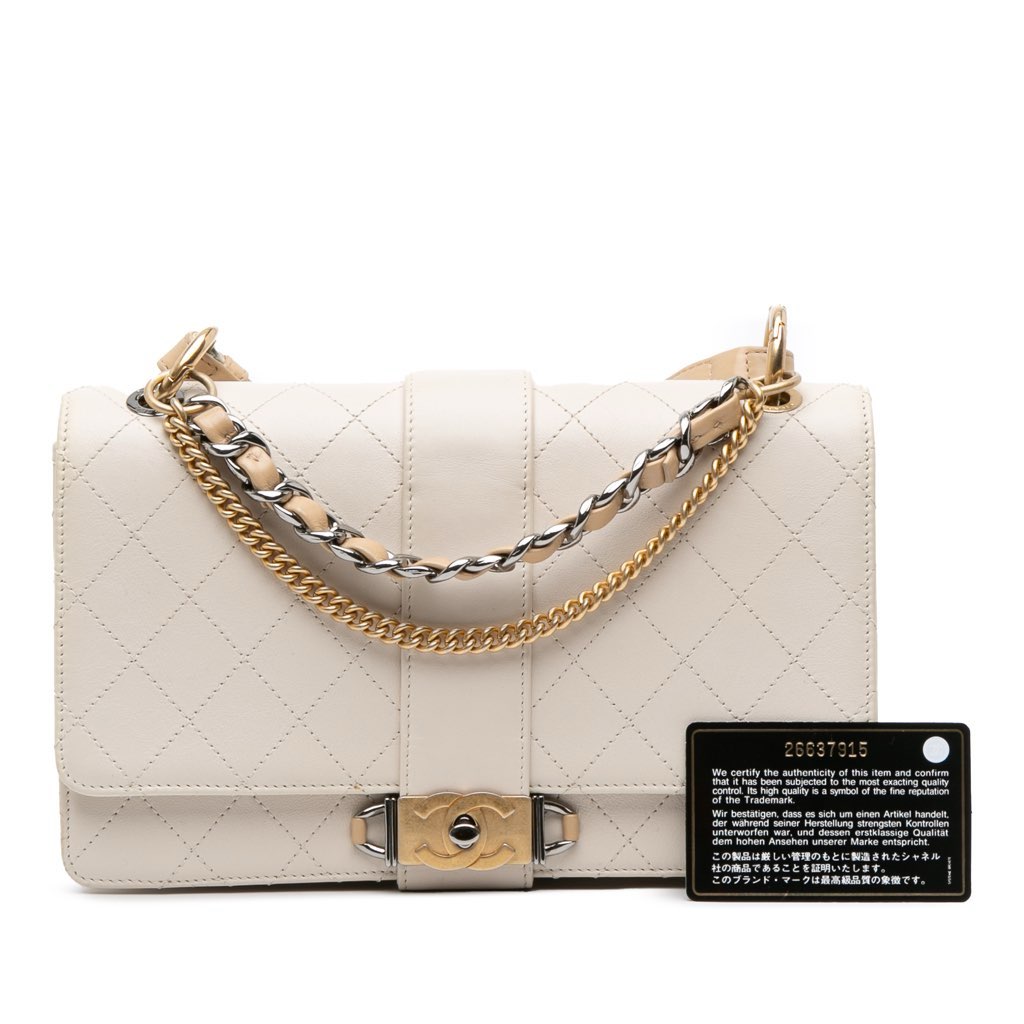 Chanel CC Stitched Calfskin Chain Flap - Image 11
