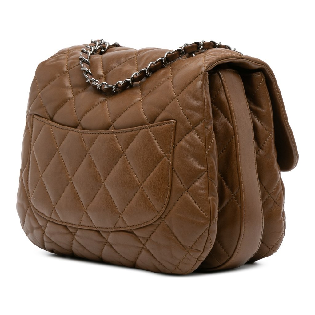 Chanel CC Quilted Lambskin 3 Flap - Back view