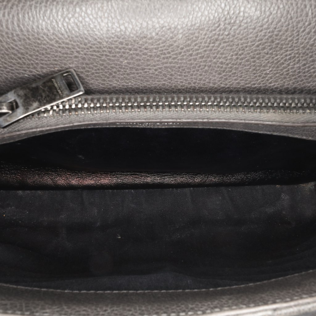 Saint Laurent Medium Quilted Chevron Sheepskin College Satchel - 4