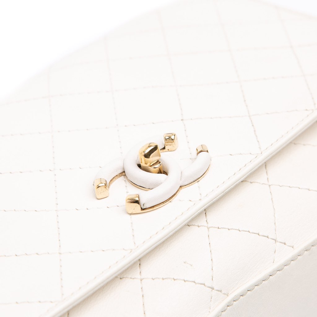 Chanel Medium Stitched Calfskin Covered CC Flap - Image 10