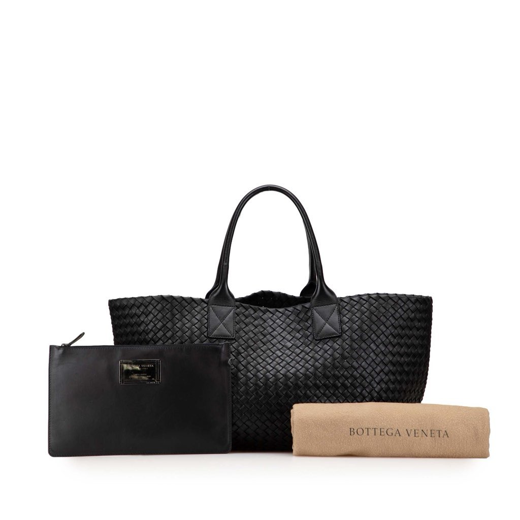 Bottega Veneta Medium Lambskin Intreccio Cabat Tote - Image 13