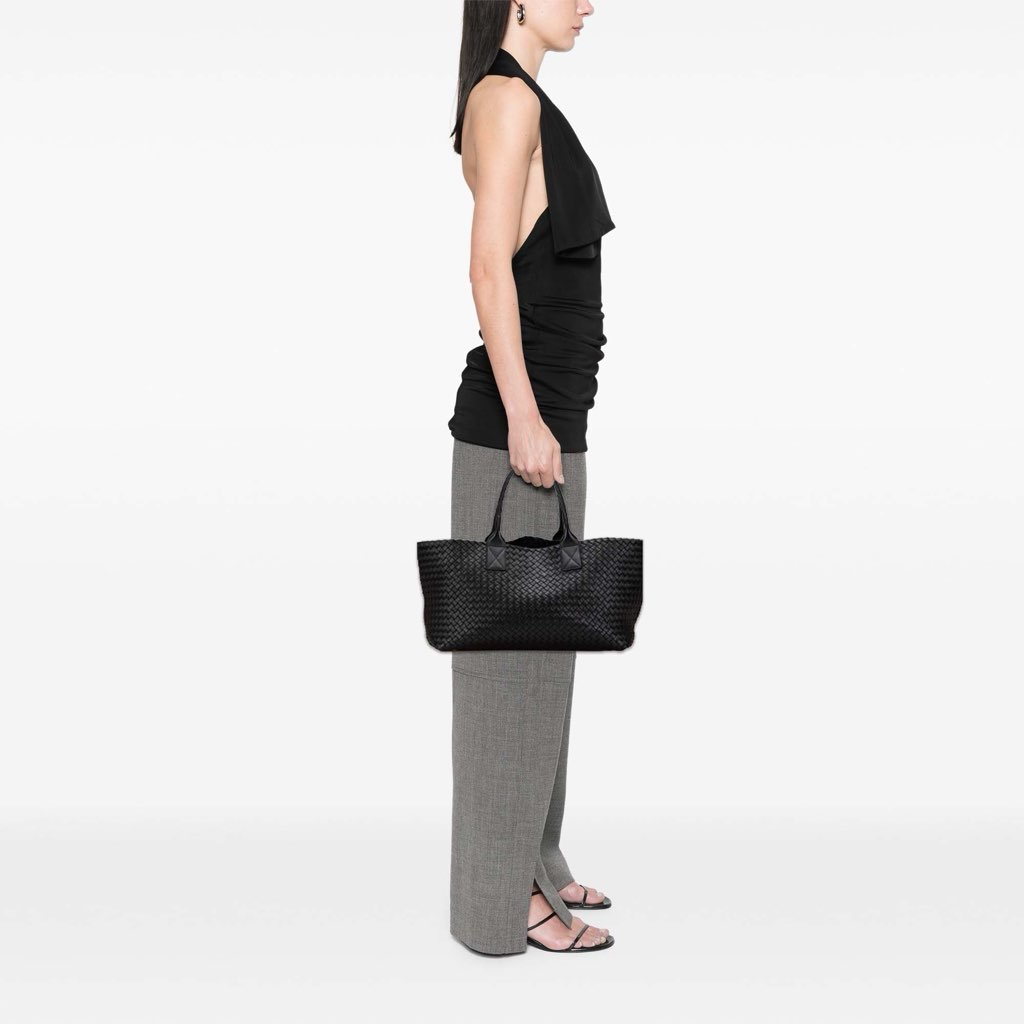 Bottega Veneta Medium Lambskin Intreccio Cabat Tote - Image 12