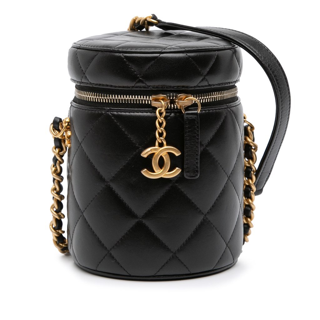 Chanel Small Quilted Lambskin Side Note Vanity Case