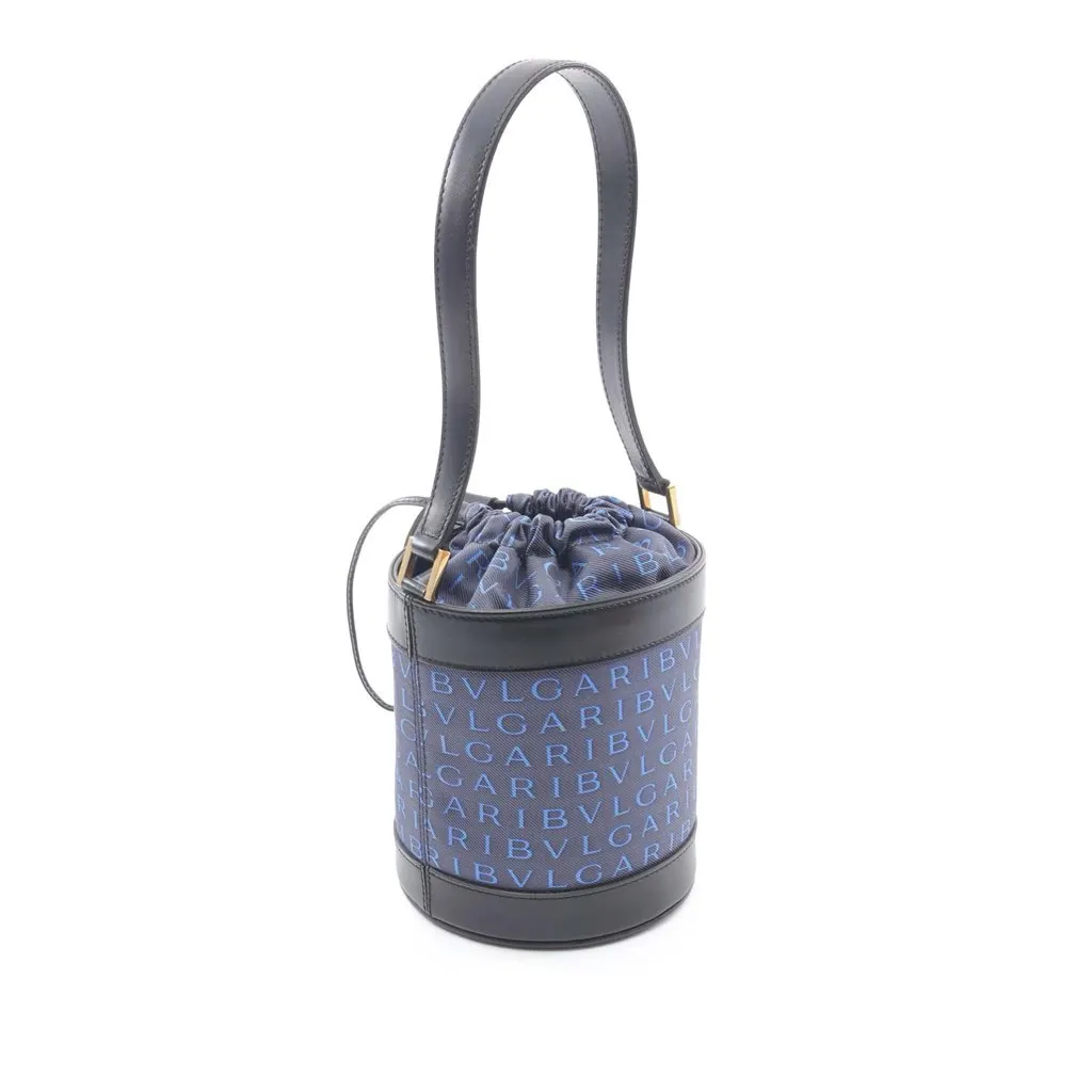 Bvlgari Logomania Denim B Zero1 Bucket Bag Blue Denim Good - Back View