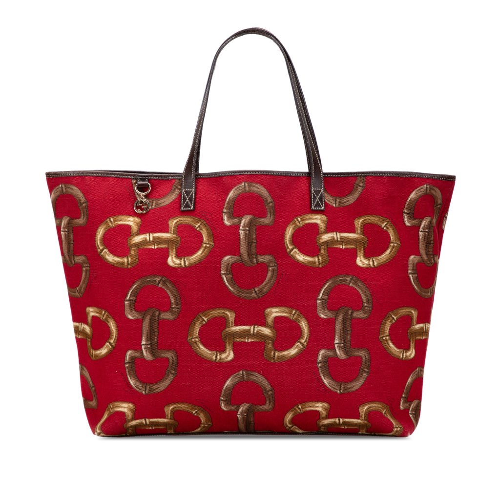 Gucci Printed Canvas Horsebit Tote