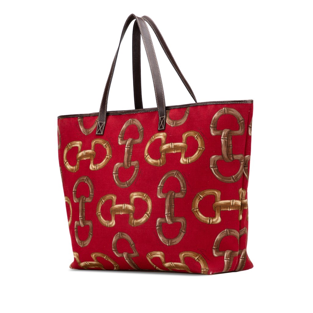 Gucci Printed Canvas Horsebit Tote - 2
