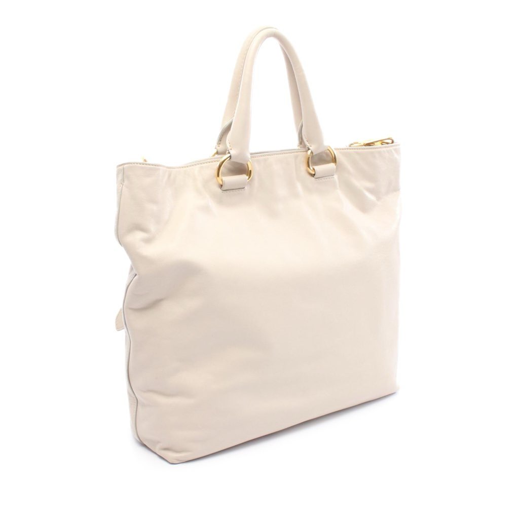 Prada Vitello Daino Open Convertible Tote - Back view